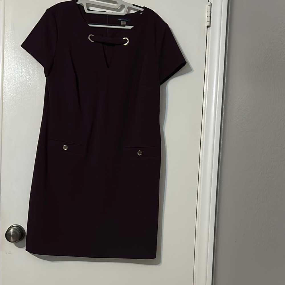 Tommy Hilfiger Red Sheath Mini Dress Crew Neck